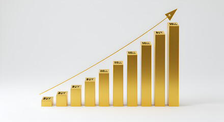 Growing Bar Chart with Upward Trend