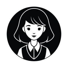 Girl Icon Vector Illustration ? Cartoon, Clipart and Line Art Design 3.eps
