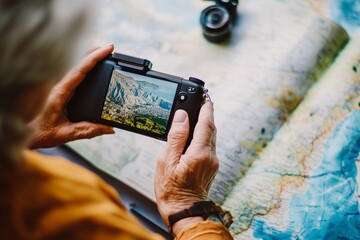 Older people blogging about their travels and hobbies, generated AI