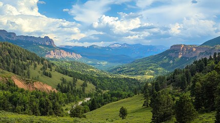 Obraz premium Long road trips with scenic mountain views.