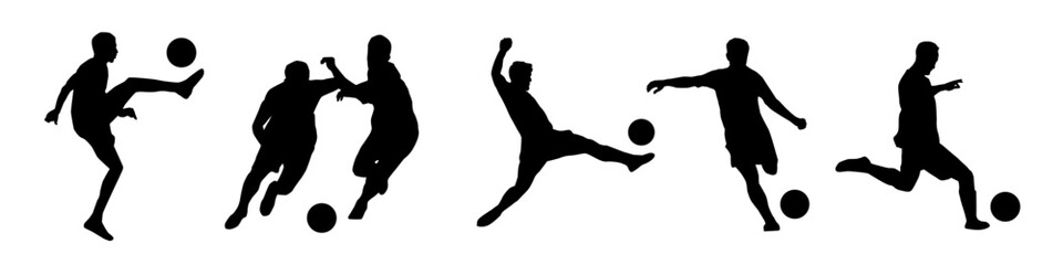 Soccer player silhouette. Soccer vector