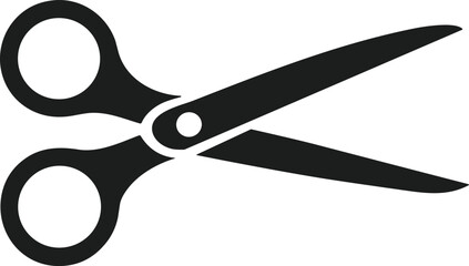 Open Scissors Silhouette Vector – School Supplies for Back to School