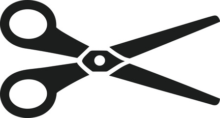 Open Scissors Silhouette Vector – Back to School Cutting Tool Illustration