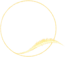 Gold Glitter Circle Frame Golden Elegant or Luxury Isolated Design Element for Anniversary Border or Frame