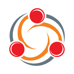 Colorful Orbs and Swirl Logo vector design.