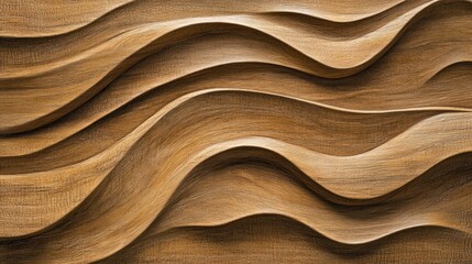 Intricate, flowing wooden surface design.