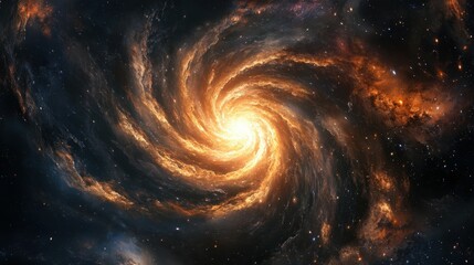 A swirling galaxy with a blank central area for adding quotes.