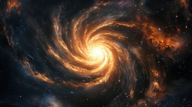 A swirling galaxy with a blank central area for adding quotes.