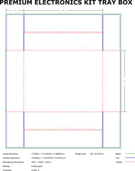 Detailed blueprint design layout for premium electronics kit tray box packaging