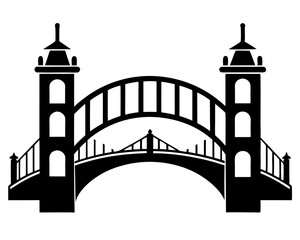 Bridge Silhouette Vector Design, Bridge SVG Clipart