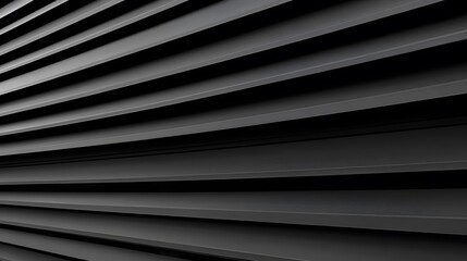 Obraz premium Abstract Black Parallel Lines Texture Background, Modern Architectural Design, Geometric Stripes Pattern, Dark Grey Slatted Surface, Diagonal Perspective, Industrial Style