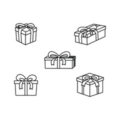 Simple Gift Box Simple Outline Illustration