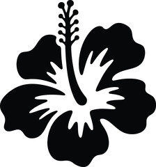 Elegant Black and White Hibiscus Flower Design, Sophisticated Hibiscus Flower Art