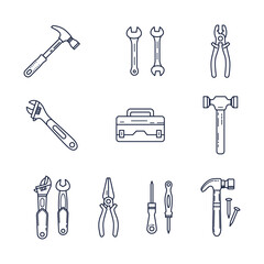 Simple Doodle Hand Tools Icons