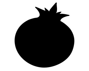 Pomegranate Silhouette Vector Design, Pomegranate SVG Clipart
