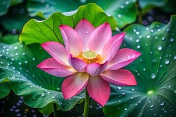 Pink Lotus Flower Rain Drone Aerial Photography - Stunning Blossom