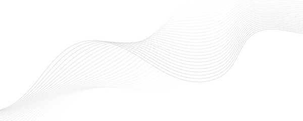 Abstract white and gray background. Abstract linear flowing particles future technology concept abstract wave curve lines banner.  