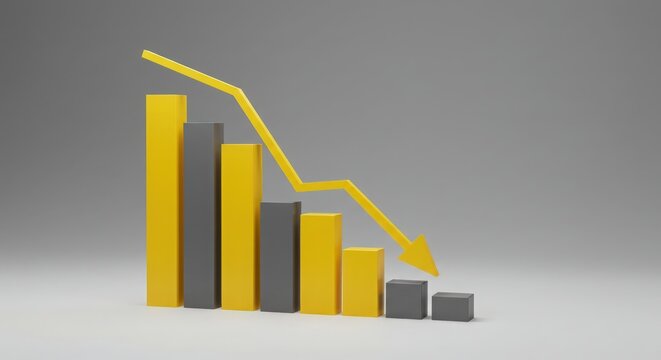Declining Bar Chart with Arrow