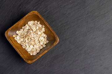 oatmeal for quick cooking of porridge with preservation of useful microelements, top view
