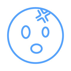 ugly emoji icon blue style