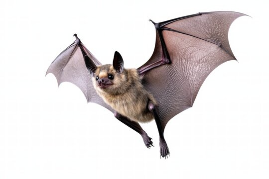 a bat isolated on a white background, ultra-realistic, real photo