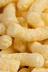corn sticks close up, a large number of ready-made corn sticks for eating or making breakfast with milk