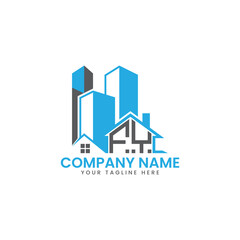 Modern Real Estate Logo Design – Blue Building Icon Template for Construction or Property Business
