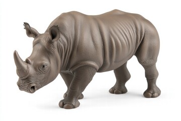 Obraz premium a rhinoceros isolated on a white background, ultra-realistic, real photo