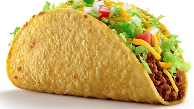 Taco Temptation: A close-up image of a perfectly assembled taco, overflowing with vibrant ingredients, offering a tantalizing glimpse of a culinary masterpiece