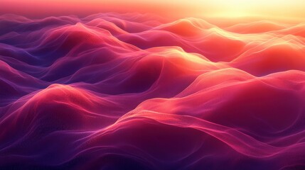Obraz premium Abstract Colorful Waves in Gradient Sunset Over Soft Textured Surface