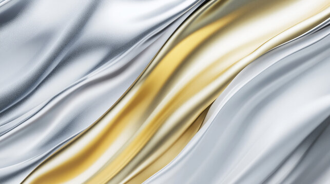 golden silk background,Abstract liquid metal gradient background, flowing silver and gold textures with iridescent reflections, minimalist geometric distortions, 8k resolution, soft depth of field, tr