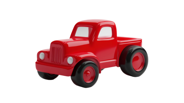 Red Cartoon Toy Icon Isolated on White Background
