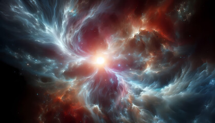 Fototapeta premium Subtle motion of interstellar dust and gases, rendered cleanly for science, editorial, or concept art uses.. Generative AI