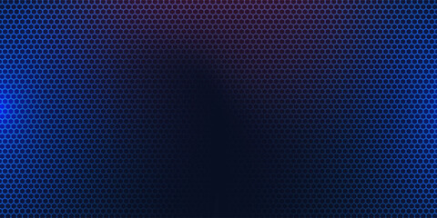 Abstract red & blue light hexagon line in black modern luxury futuristic background vector illustration.
