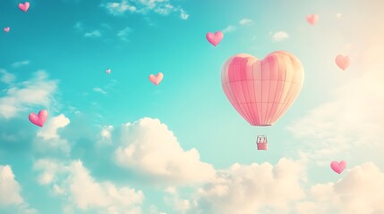 Fototapeta premium Floating Paper Hearts in a Beautiful Artistic Composition.