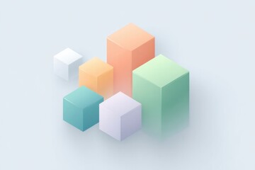 Obraz premium minimalist abstract representation of big data analytics concept with geometric shapes all set against clean white