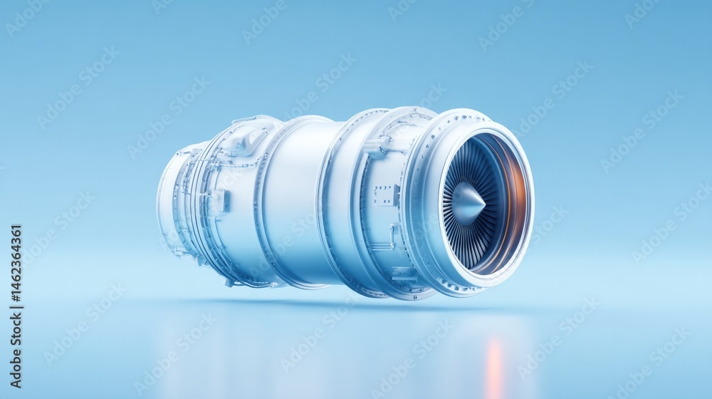 Poster showcase isolated aircraft engine of engineering captured with empty surroundings and ample copy spa