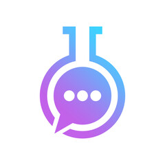 Friendly Science Chat: Abstract Education Tech Vector Logo
