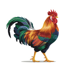 Rooster vector illustration, isolated on a white background.