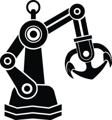 Robot Arm Anchor Tech Fusion on White Background
