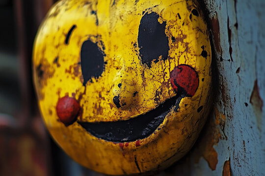 weird smile face in yellow color