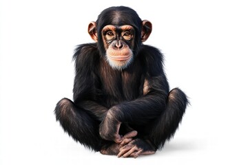 Naklejka premium a chimpanzee isolated on a white background, ultra-realistic, real photo