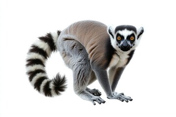 Fototapeta premium a lemur isolated on a white background, ultra-realistic, real photo