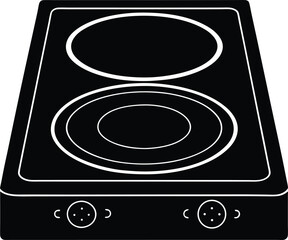 Led lit glass electric stove top silhouette