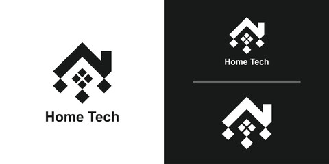 logo design combination home and arrow,logo design simple elegant.