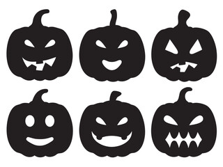 pumpkin collection silhouette. Big set of pumpkin silhouette. Vector illustration 