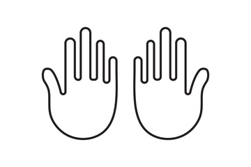 Hand Raise icon Thin outline art symbol