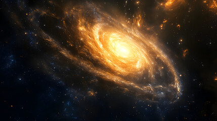 Obraz premium A majestic spiral galaxy with glowing arms stretching across the cosmos.