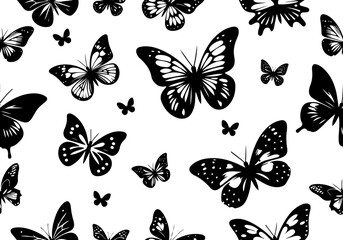 Fototapeta premium Butterfly Collection Hand Drawn Illustration Vector Isolated Composed by AZ for Books, Arts, Design and Decoration Graphic Asset