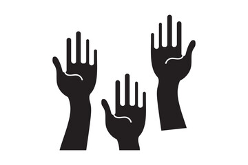 Hand Raise icon Thin outline art symbol